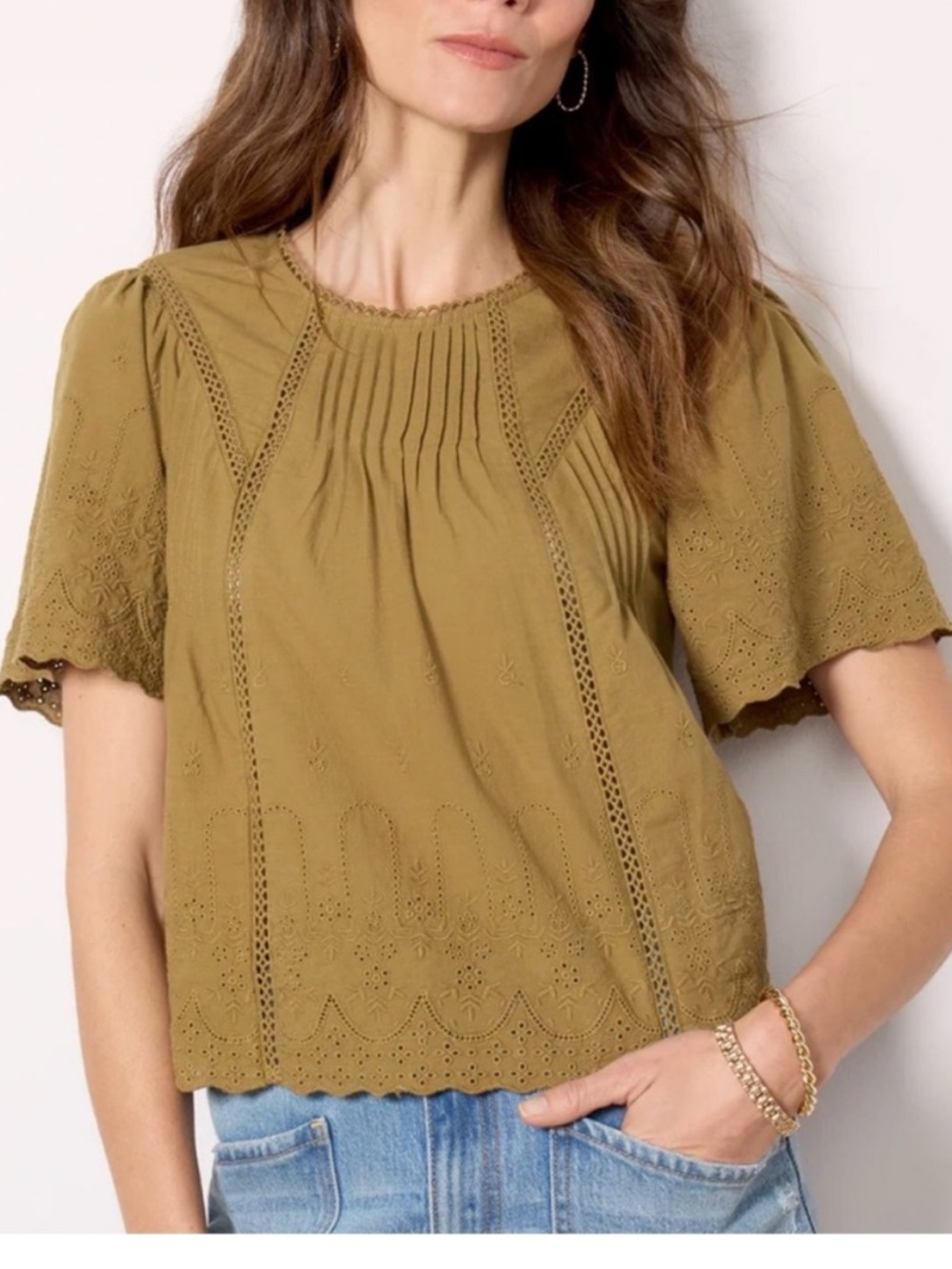 Evereve Eyelet Embroidered Blouse